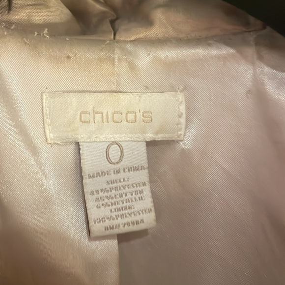 Chicos crinkle jacket, beige shimmer, pockets - Picture 3 of 4